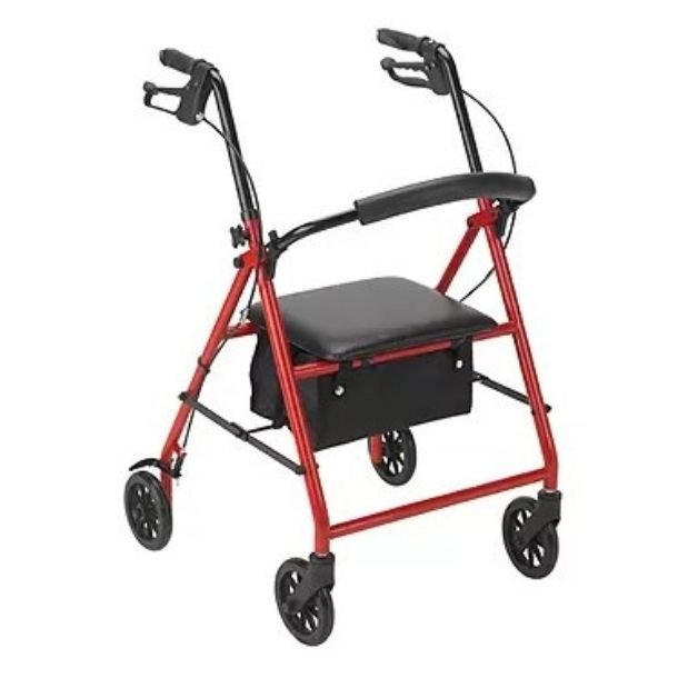 A six-wheeled rollator can use both in and outside.