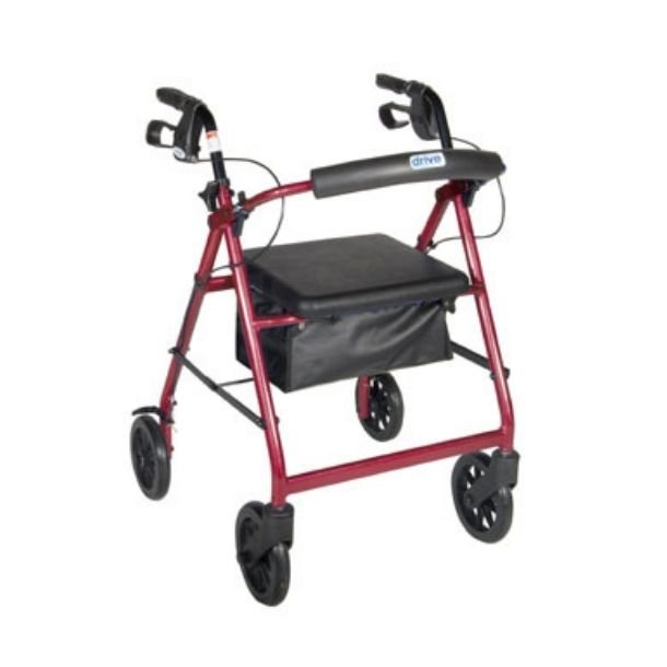 Backrest and Seat on a Curved four & Six wheel Rollator