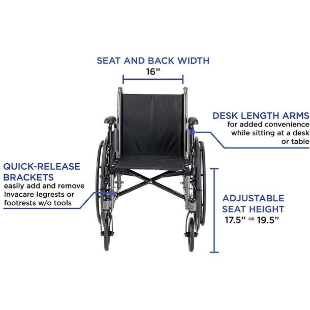 Invacare Hemi Wheelchair For Adults