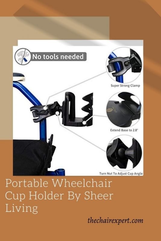 Portable Wheelchair Cup Holder By Sheer Living