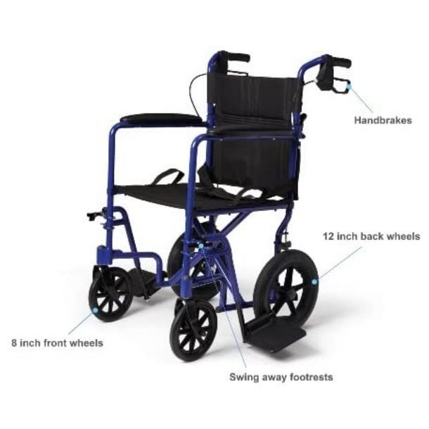 Transport Folding Wheelchair.